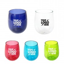 Clear Stemless Red Wine Glass
